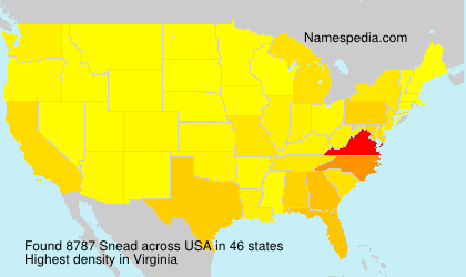 Surname Snead in USA Surname Snead in USA