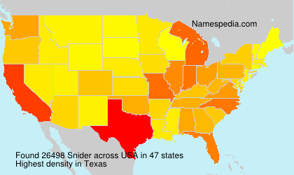 Surname Snider in USA Surname Snider in USA