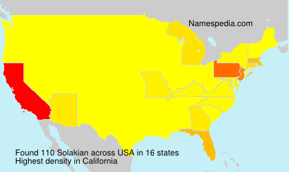 Surname Solakian in USA Surname Solakian in USA