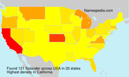 Surname Solander in USA Surname Solander in USA