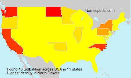 Surname Solbakken in USA Surname Solbakken in USA