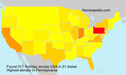 Surname Solliday in USA Surname Solliday in USA