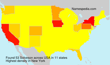Surname Solveson in USA Surname Solveson in USA