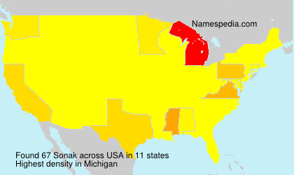 Surname Sonak in USA
