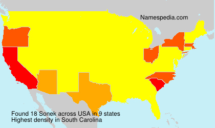 Surname Sonek in USA Surname Sonek in USA
