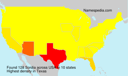 Surname Sordia in USA Surname Sordia in USA