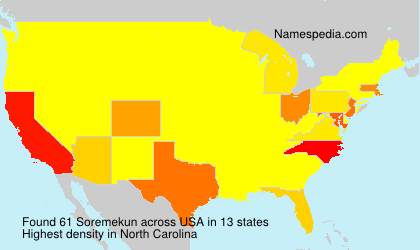 Surname Soremekun in USA Surname Soremekun in USA