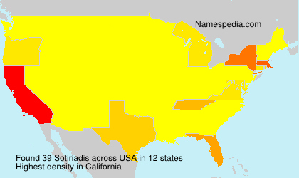 Surname Sotiriadis in USA Surname Sotiriadis in USA