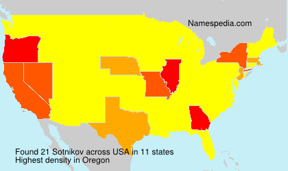 Surname Sotnikov in USA Surname Sotnikov in USA