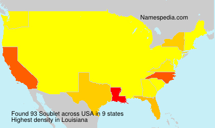 Surname Soublet in USA Surname Soublet in USA