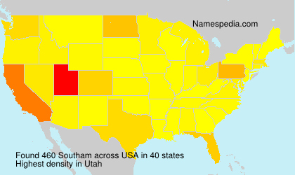 Surname Southam in USA