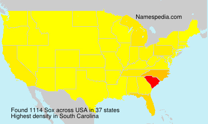 Surname Sox in USA Surname Sox in USA