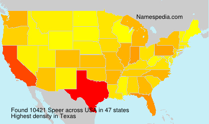 Surname Speer in USA Surname Speer in USA