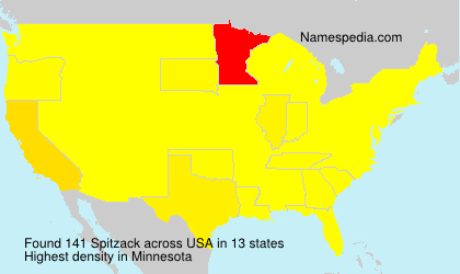 Surname Spitzack in USA