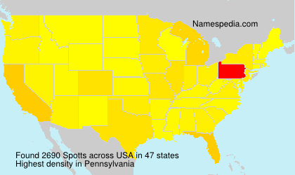 Surname Spotts in USA Surname Spotts in USA