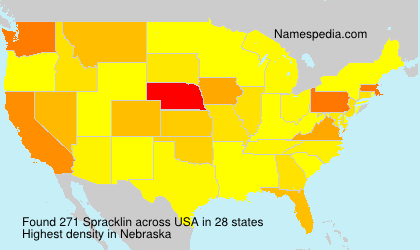 Surname Spracklin in USA Surname Spracklin in USA