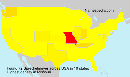 Surname Spreckelmeyer in USA Surname Spreckelmeyer in USA