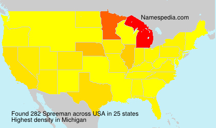 Surname Spreeman in USA Surname Spreeman in USA