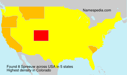 Surname Spreeuw in USA Surname Spreeuw in USA