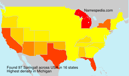 Surname Springall in USA Surname Springall in USA