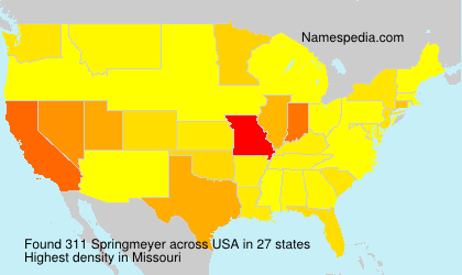 Surname Springmeyer in USA Surname Springmeyer in USA