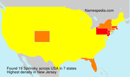 Surname Sprinsky in USA Surname Sprinsky in USA