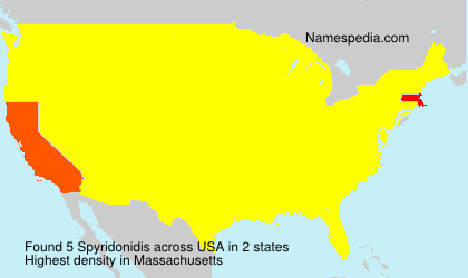 Surname Spyridonidis in USA Surname Spyridonidis in USA