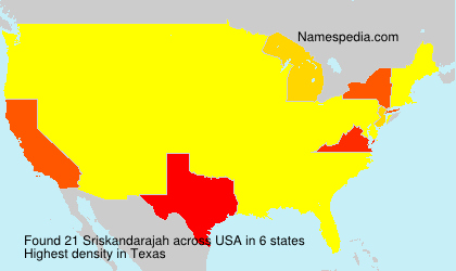 Surname Sriskandarajah in USA Surname Sriskandarajah in USA