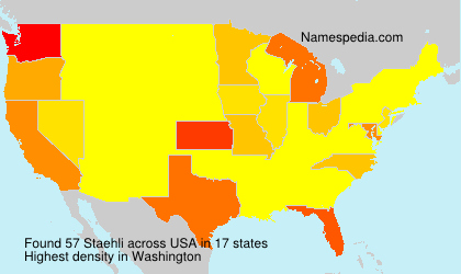 Surname Staehli in USA Surname Staehli in USA