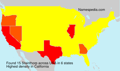 Surname Stainthorp in USA Surname Stainthorp in USA