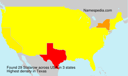 Surname Stalarow in USA