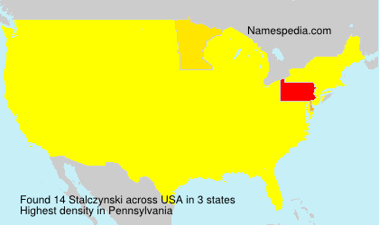 Surname Stalczynski in USA Surname Stalczynski in USA