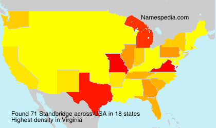 Surname Standbridge in USA Surname Standbridge in USA
