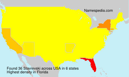 Surname Stavrevski in USA Surname Stavrevski in USA