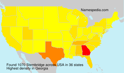 Surname Stembridge in USA Surname Stembridge in USA