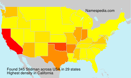 Surname Stidman in USA Surname Stidman in USA