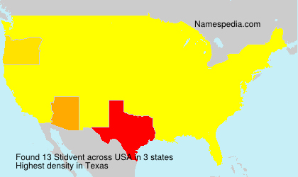 Surname Stidvent in USA Surname Stidvent in USA