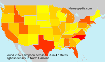 Surname Stimpson in USA Surname Stimpson in USA