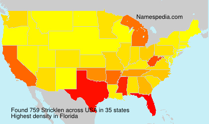 Surname Stricklen in USA Surname Stricklen in USA