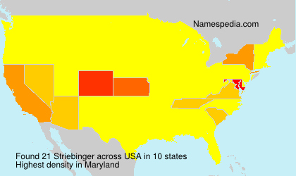 Surname Striebinger in USA Surname Striebinger in USA
