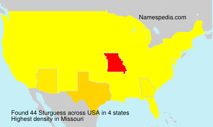 Surname Sturguess in USA Surname Sturguess in USA