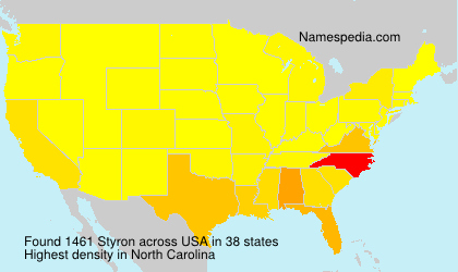 Surname Styron in USA Surname Styron in USA
