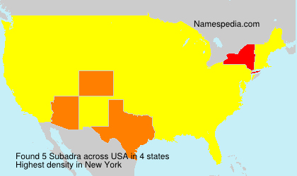 Surname Subadra in USA Surname Subadra in USA