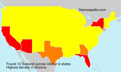 Surname Subandi in USA Surname Subandi in USA