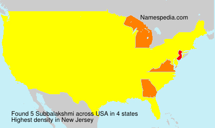 Surname Subbalakshmi in USA Surname Subbalakshmi in USA