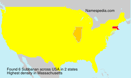 Surname Subbanan in USA Surname Subbanan in USA