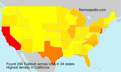 Surname Subbiah in USA Surname Subbiah in USA