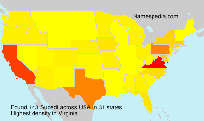 Surname Subedi in USA Surname Subedi in USA