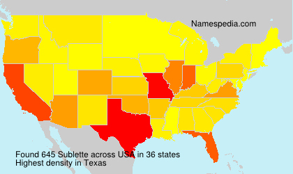 Surname Sublette in USA Surname Sublette in USA