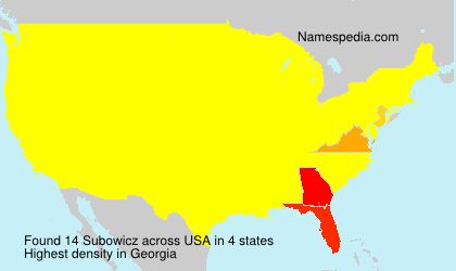 Surname Subowicz in USA Surname Subowicz in USA